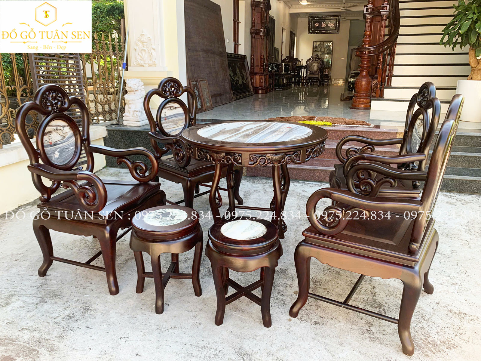 Thông tin kích thước bộ ghế guột gỗ trắc 
